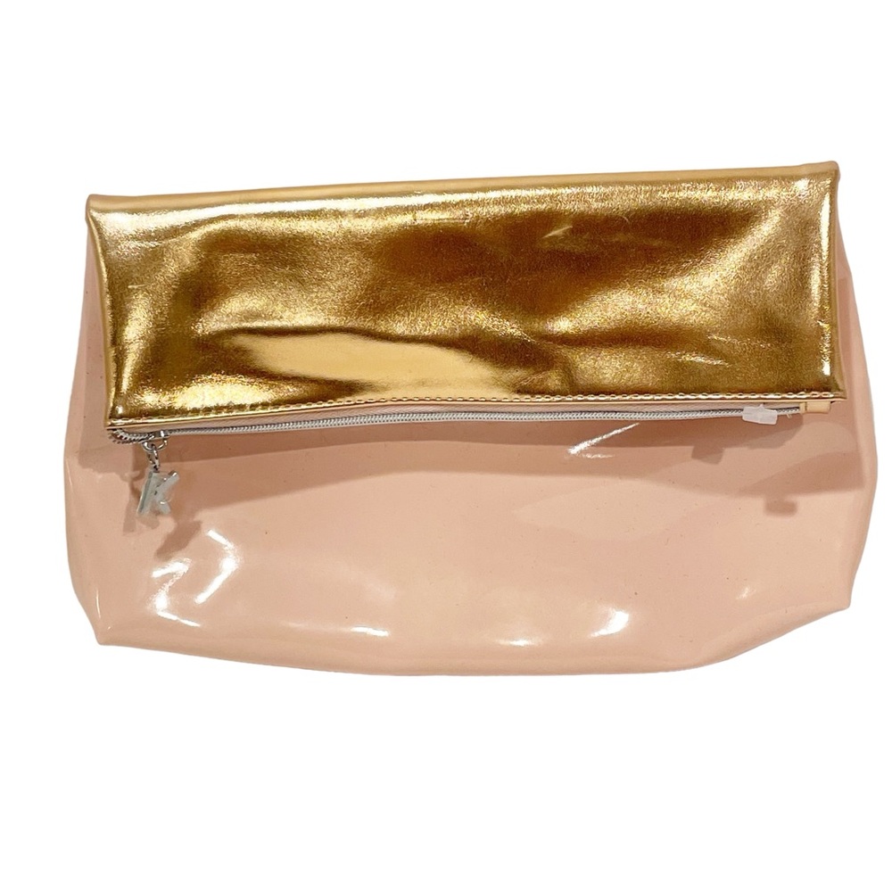 Kenzo Fragrance Patent Pink Gold Gold‎ Over Cosmetic Clutch Bag Makeup